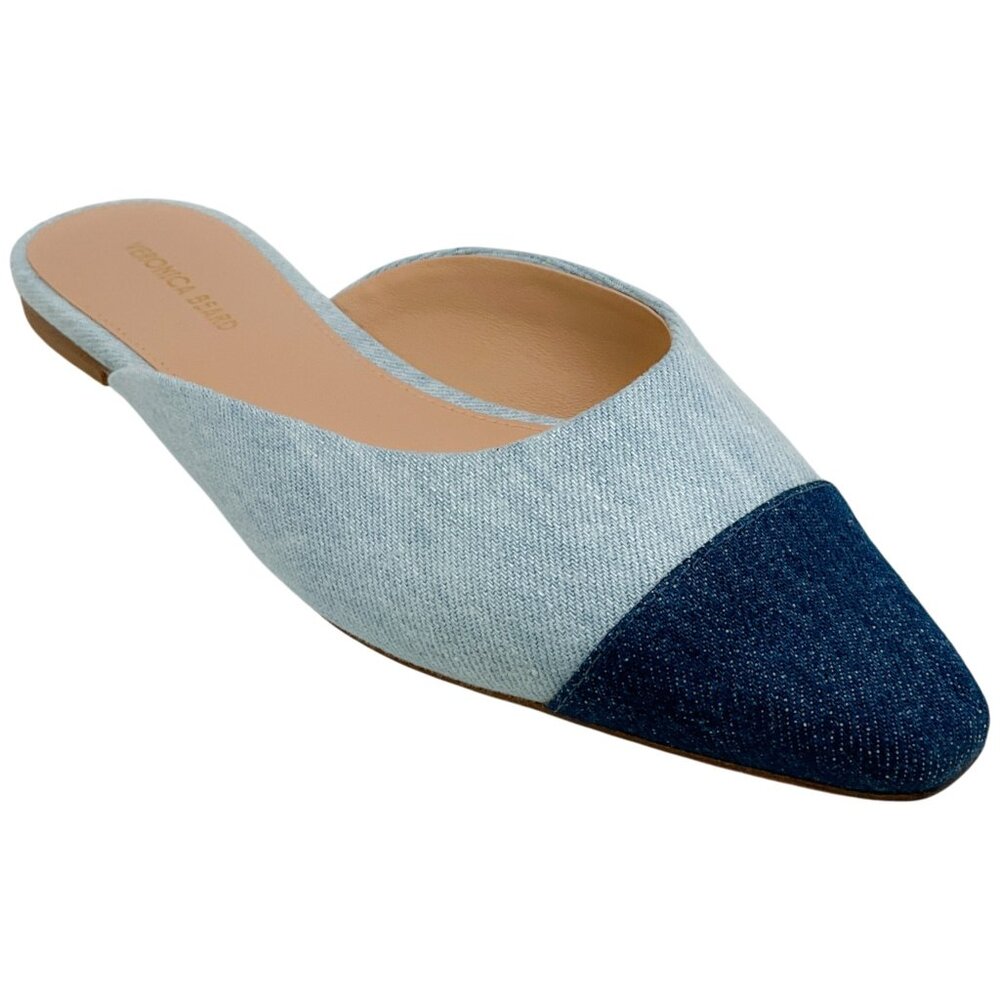 Veronica Beard Two Tone Denim Slide Mules